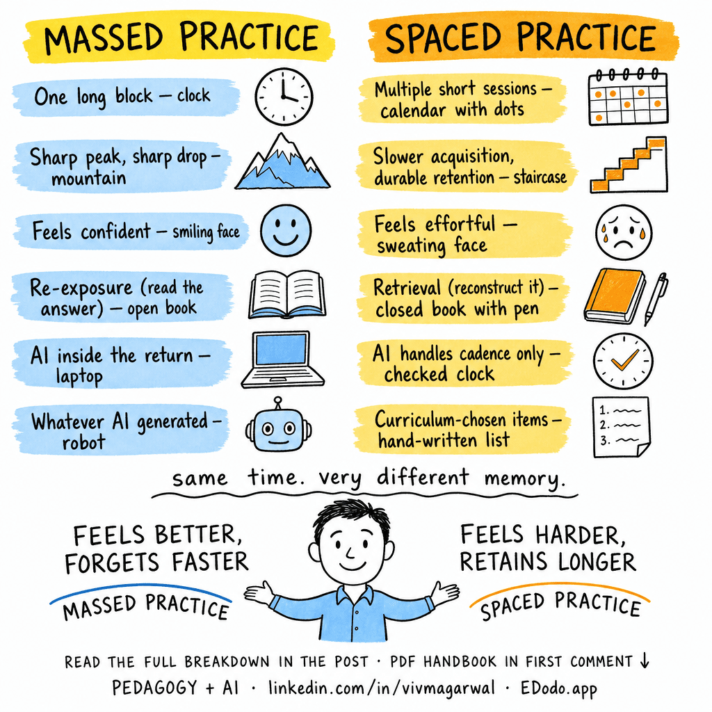 Spaced Practice (Distributed Practice / The Spacing Effect) — sketchnote